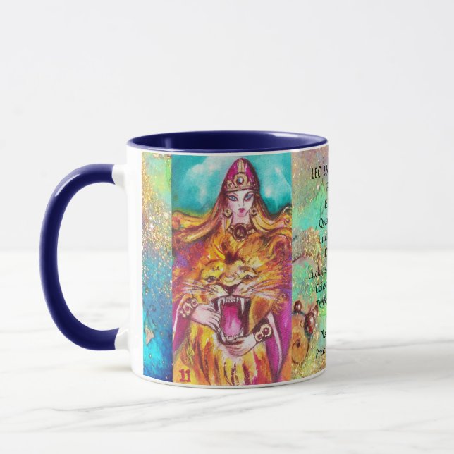 CANECA LEO,STRENGHT TAROT ASTROLOGY ZODIAC ANIVERSÁRIO (Esquerda)