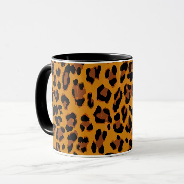 Caneca Leopard Print Spots Pattern (Frente Esquerda)