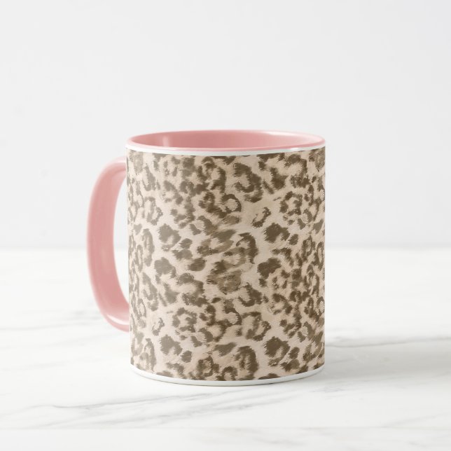 Caneca Leopardo bege (Frente Esquerda)