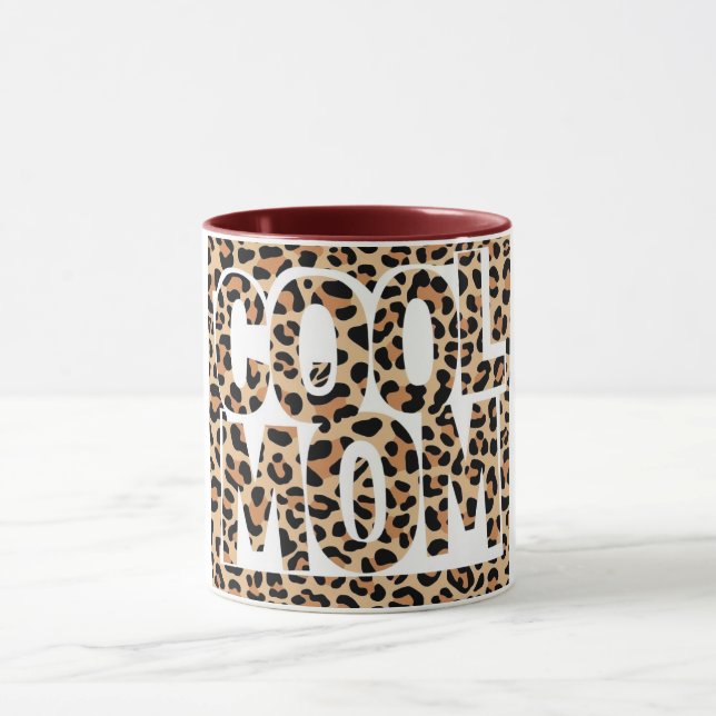 Caneca Leopardo Imprima Legal Dia de as mães da Mãe (Centro)