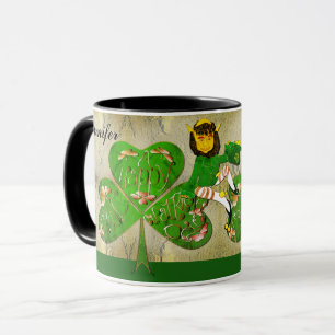 Caneca Leprechaun Shamrock "Feliz Rua de Patrick"