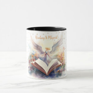 Caneca Ler é Design de Floco de Neve Mágico