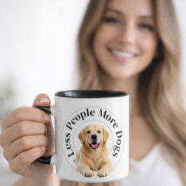 Caneca Less People, More Dogs – Minimalist Dog Lover