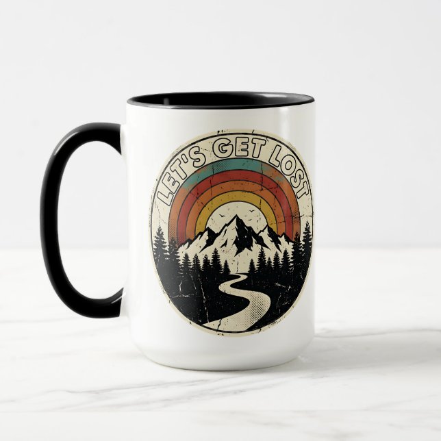 Caneca Let’s Get Lost Retro Mountain Adventure Outdoor (Esquerda)