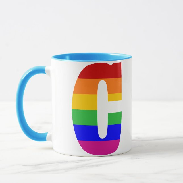 Caneca Letra arco-íris C (Esquerda)