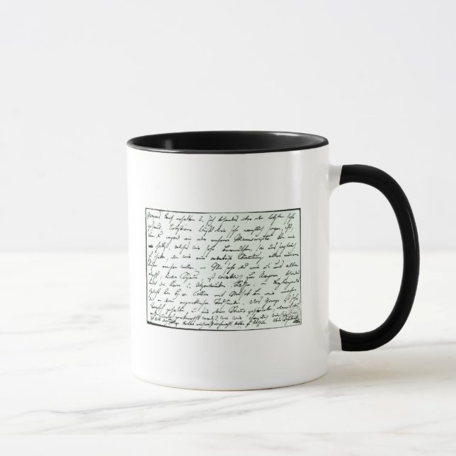 Caneca Letra autógrafo de Franz Schubert (Direita)