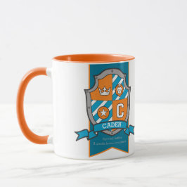 Caneca Letra caden C crest orange name significado mug