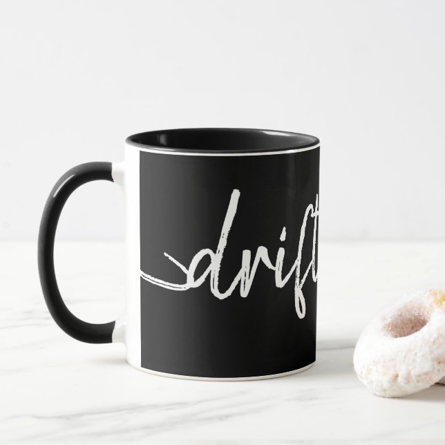 Caneca letra de script DRIFT AWAY náutica (Com Donut)