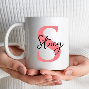 Caneca Letra do alfabeto inicial Monograma - presentes de