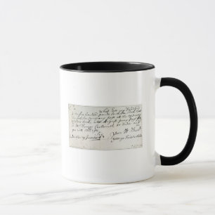 Caneca Letra escrita por Handel, em junho de 1716