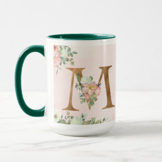 Caneca Letra floral 'M' Mug