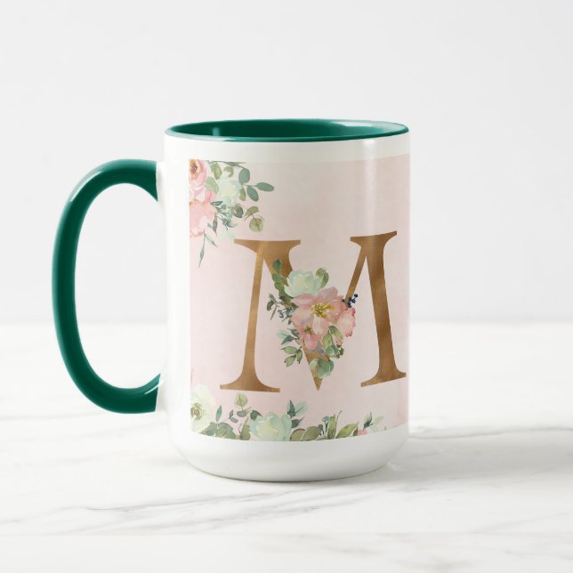 Caneca Letra floral 'M' Mug (Esquerda)