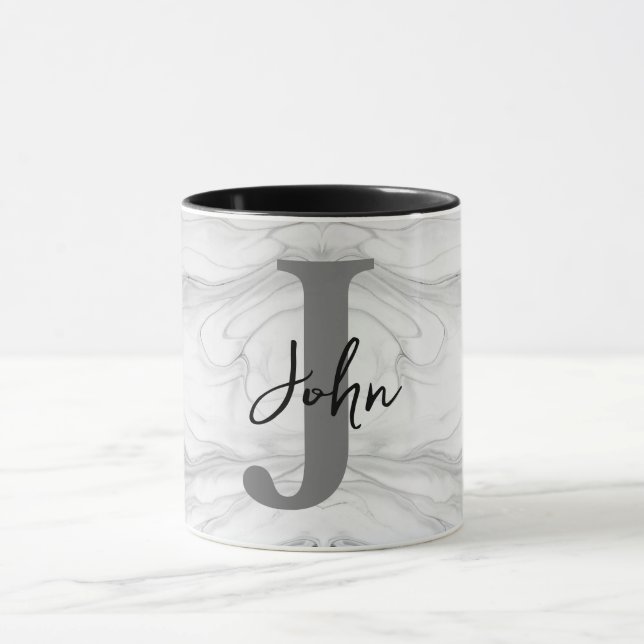 Caneca Letra Monograma J em Mármore Moderna e Clássica (Centro)