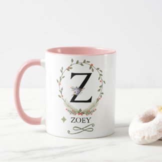 Caneca Letra oral cúbica Z Monograma Mug