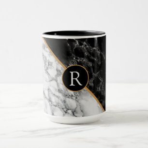 Caneca Letra personalizada Mug Marble Stone Design