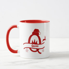 Caneca Letra personalizada Q Nome Monograma Mug