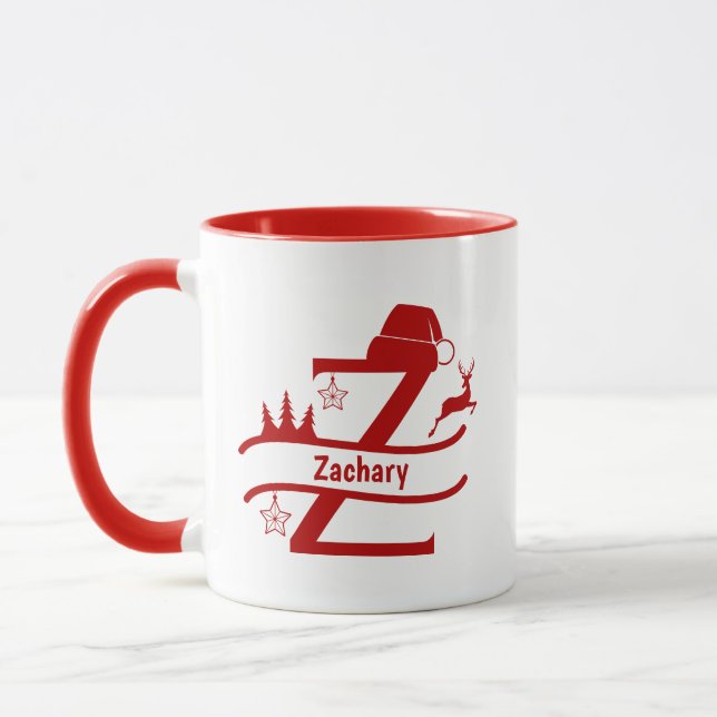 Caneca Letra personalizada Z Nome Monograma Mug (Esquerda)