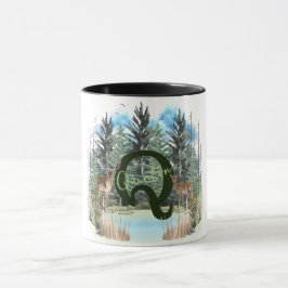 Caneca Letra Q do Monograma Personalizado do Veer