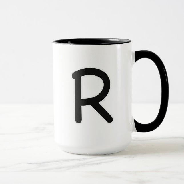 Caneca Letra R brilho exterior (Direita)