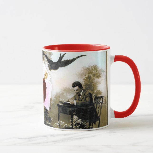 CANECA LETRA ROMÂNTICA DO NAMORADOS, SELO DE CERVEJA VERM (Direita)