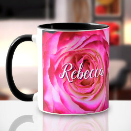 Caneca Letra rosa branca rosa-rosa-rosa-rosa-branca, com 