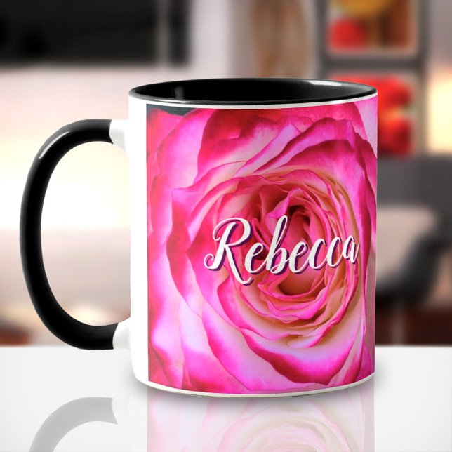 Caneca Letra rosa branca rosa-rosa-rosa-rosa-branca, com  (Criador carregado)