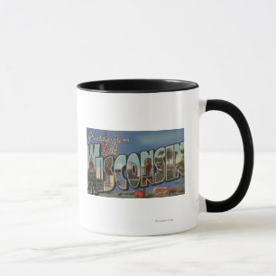 Caneca Letra ScenesWisconsin de WisconsinLarge