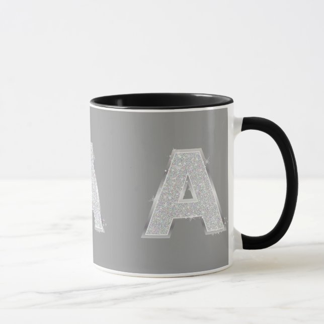 Caneca Letra Silver Glitter A (Direita)