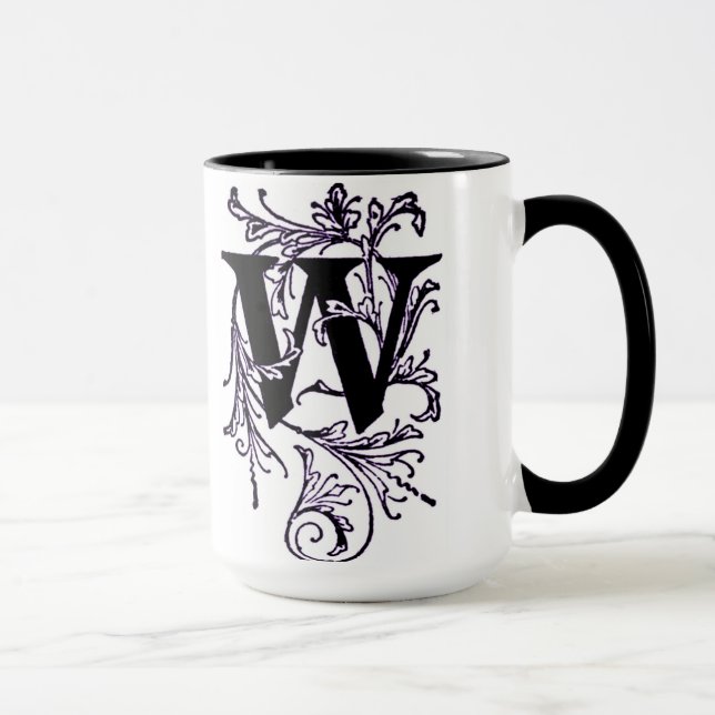 Caneca Letra 'W' Embalada em Vinhas Roxas - Mug (Direita)