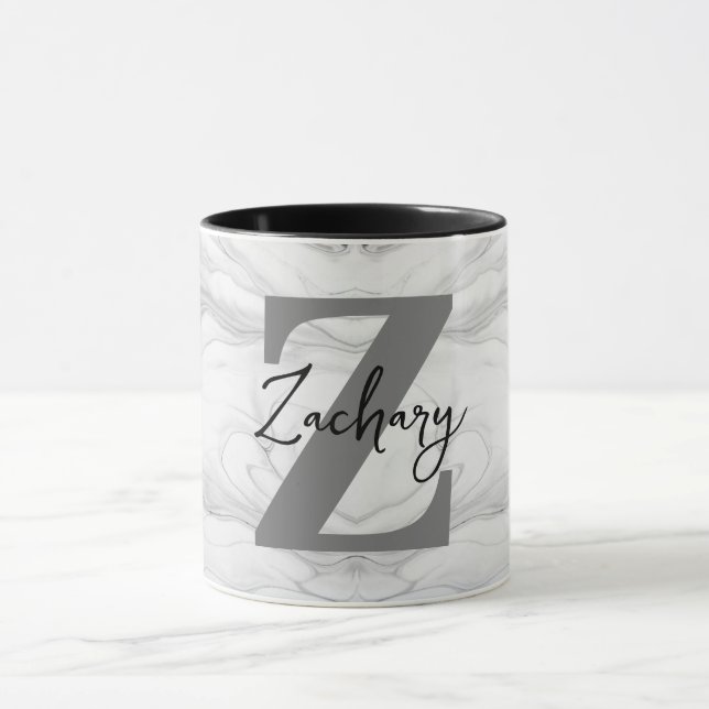 Caneca Letra Z Monograma de Mármore Clássico e Moderno (Centro)