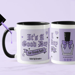 Caneca Letras Góticas Roxas Tecnologia de Unhas