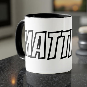 Caneca Letras Grandes Nome Simples Moderno Resfriado