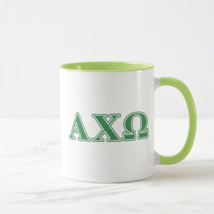 Caneca Letras Verdes da Alpha Chi Omega