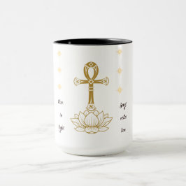 Caneca Levantamento da luz - Ankh e Lotus Bilingual Spiri