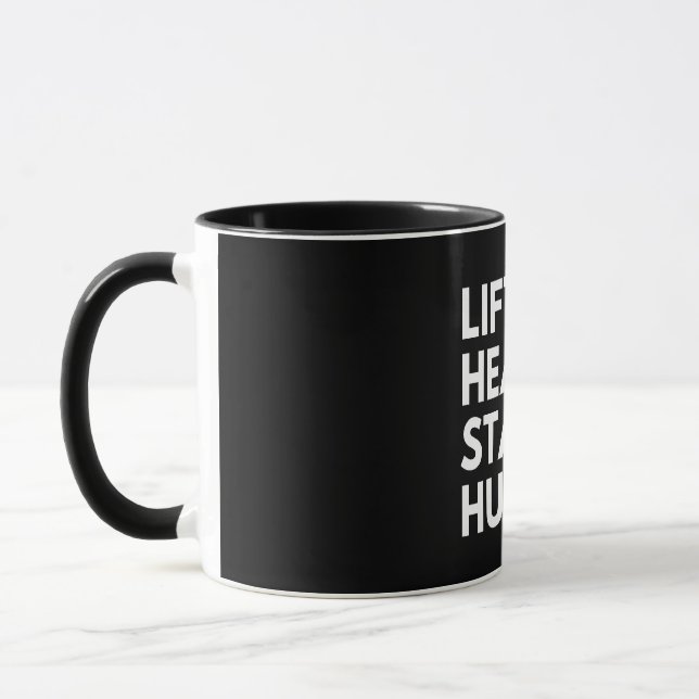 CANECA LEVANTE PESADO PERMANEÇA HUMILDE (Esquerda)