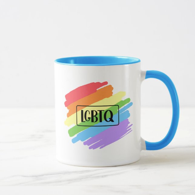 Caneca LGBTQ Brushstrokes Arco-Íris (Direita)