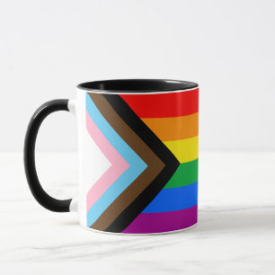 Caneca LGBTQ+ Indicador do Orgulho de Progresso Coffee Mu