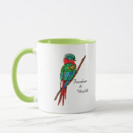 Caneca Liberdade e riqueza das aves quetzais