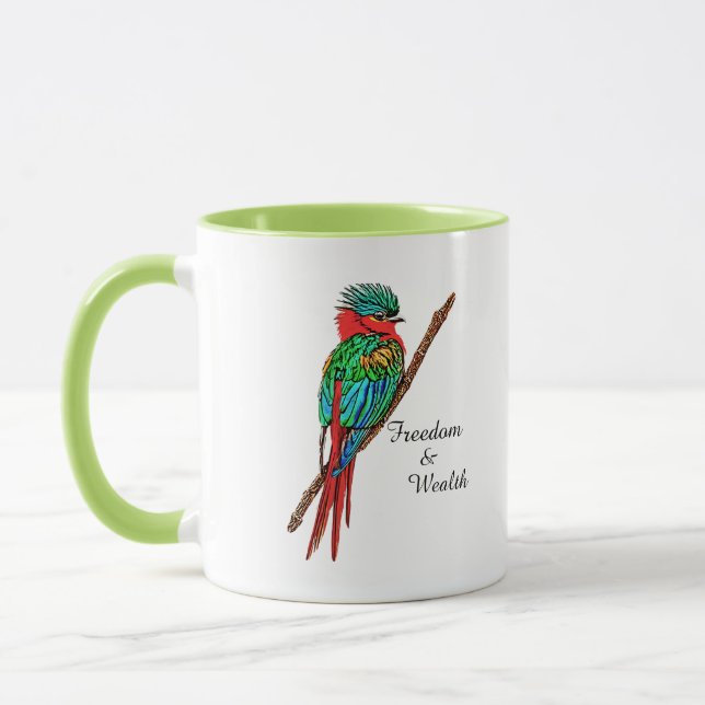 Caneca Liberdade e riqueza das aves quetzais (Esquerda)
