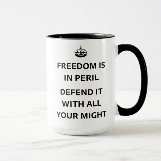 Caneca Liberdade Está Em Risco Inspirando Democracia Anti (Direita)