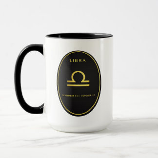 Caneca Libra Zodiac Gold Oval Emblem Mug | Luxury Astrolo