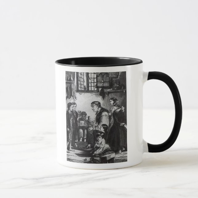 Caneca Libras de John que ensinam crianças em sua casa (Direita)