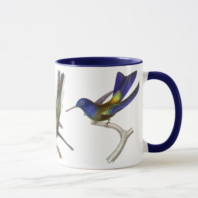 Caneca Lição diferente de Rene Primevere de três colibris (Direita)
