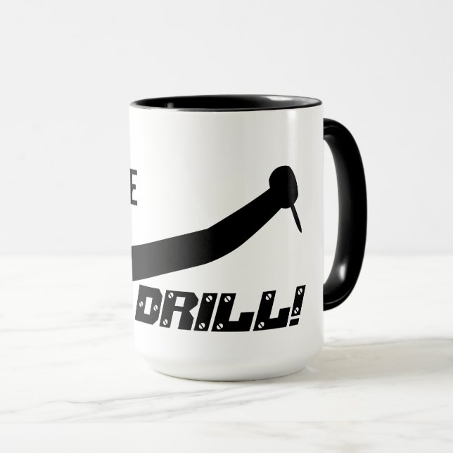 Caneca Licença para Drill Funny Dentist Humor Cote (Frente Esquerda)
