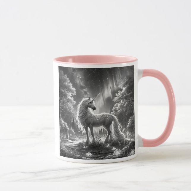Caneca Licorne majestueuse dans une forêt enchantée. (Direita)