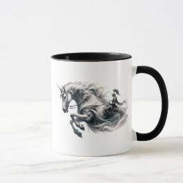 Caneca Licorne majestueuse et chevalier en armure.