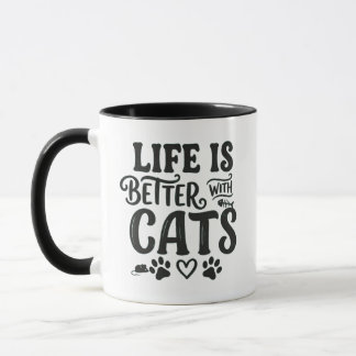 Caneca Life is Better With Cats - Presente de Xíca