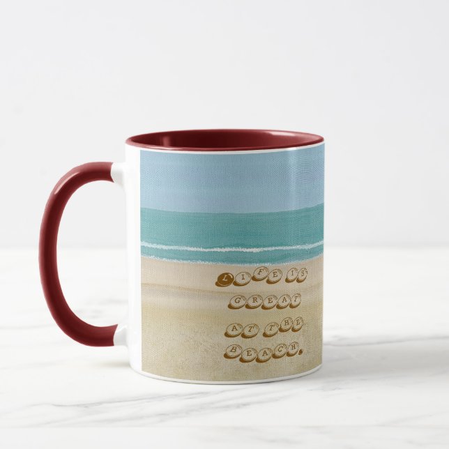 Caneca Life is great at the beach, beach mugs (Esquerda)