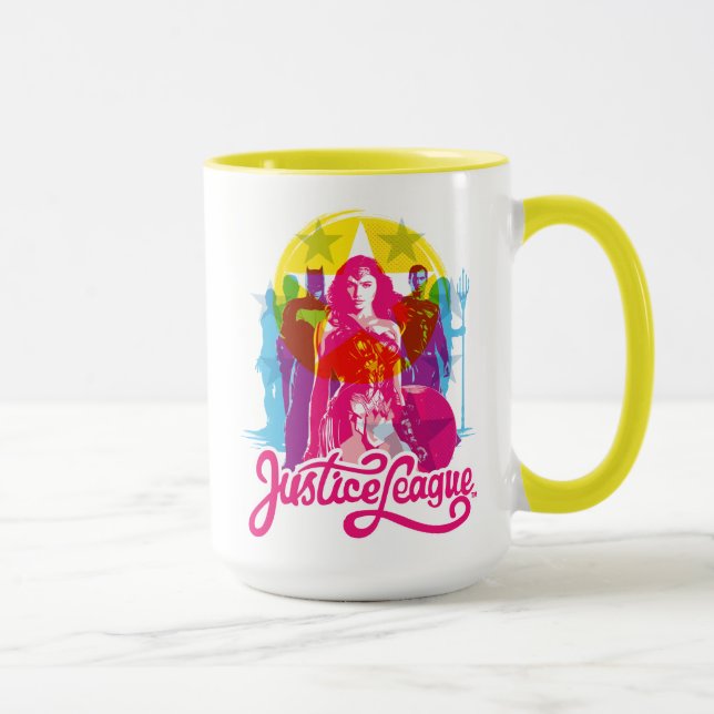 Caneca Liga da Justiça | Grupo Retro e Pop de Logotipo (Direita)