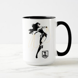 Caneca Liga da Justiça Mulher Maravilha Com Pop de Laço